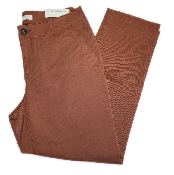 LOFT Pants - LOFT NWT The Monroe Slim Pants In Rust, 97% Cotton, Size 8